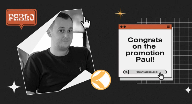 Paul's black and white portrait is shown; the message reads 