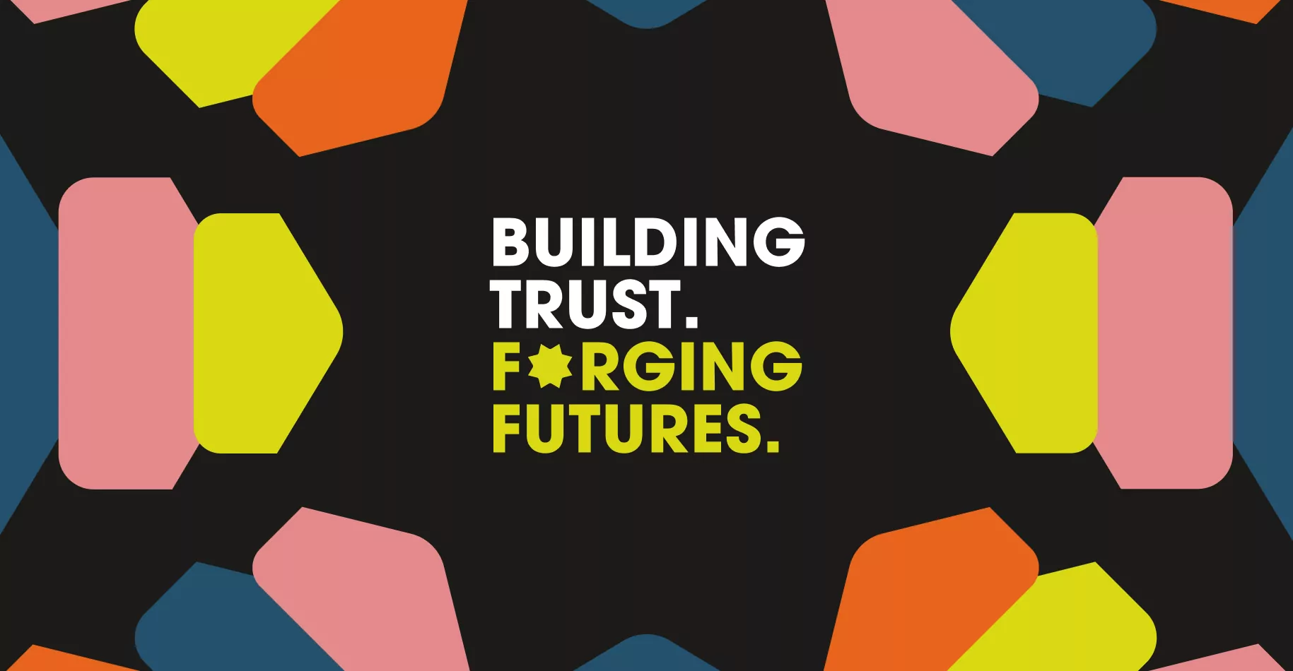 Horde branding with 'Building Trust, Forging Futures.' in the middle